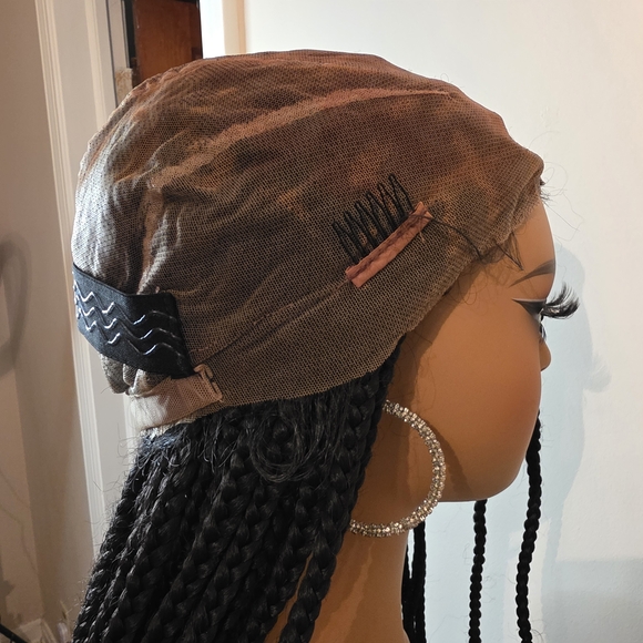 Elegant Black Braided Wig - Picture 7 of 7